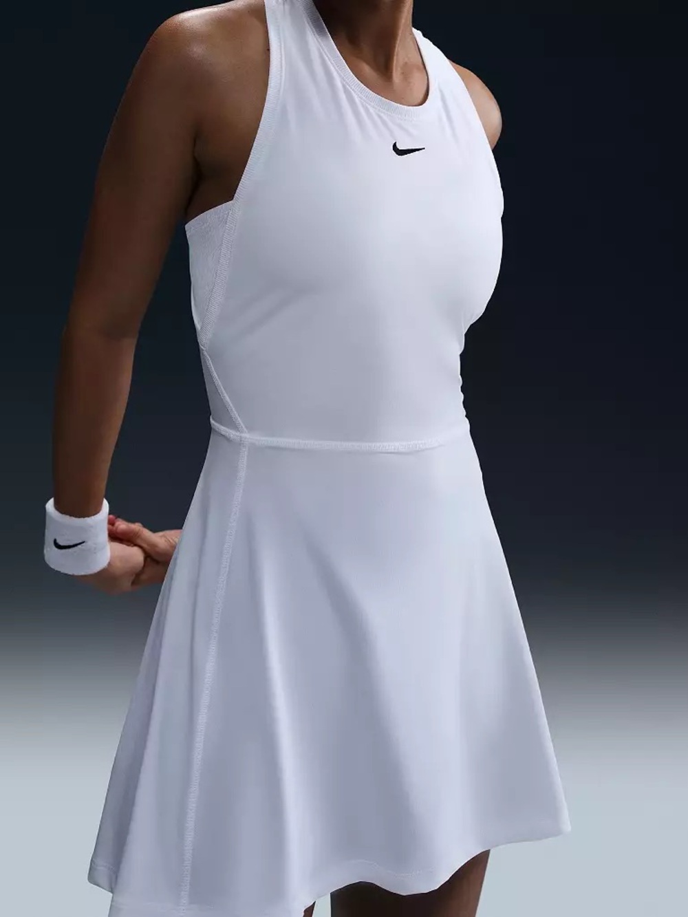 NikeCourt Dri-FIT Advantage Tennis Dress White Slim Fit Sleeveless NWT L $80